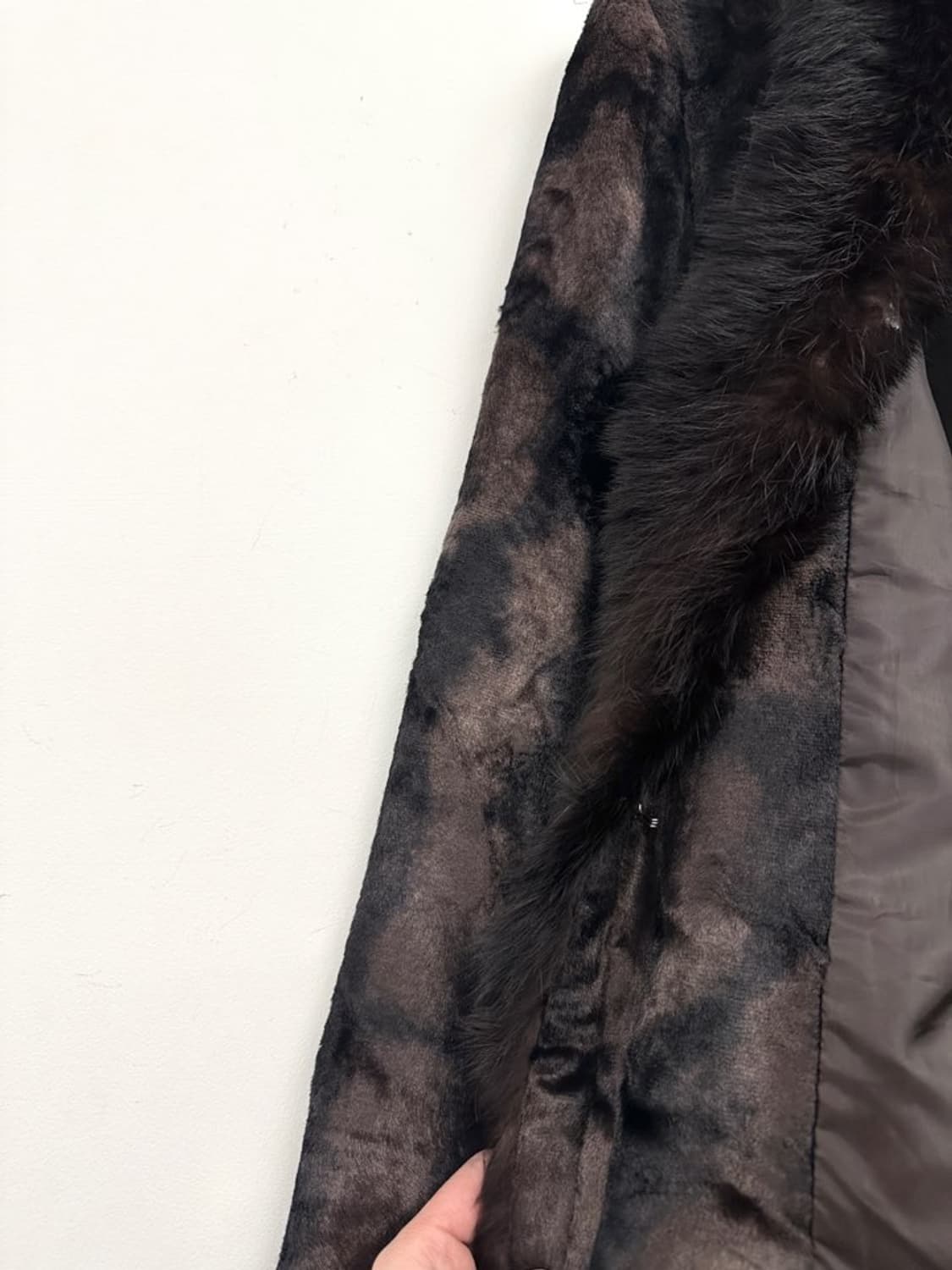 Semi leopard fur detail jacket / brown 상품이미지5