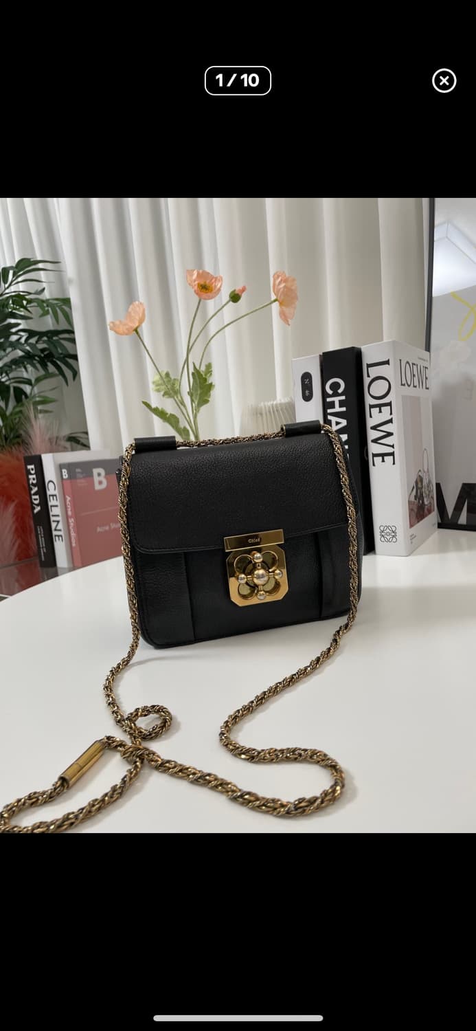 끌로에 엘시 체인 미니 숄더 크로스백 금장 골드 이브닝 투웨이 상품이미지1