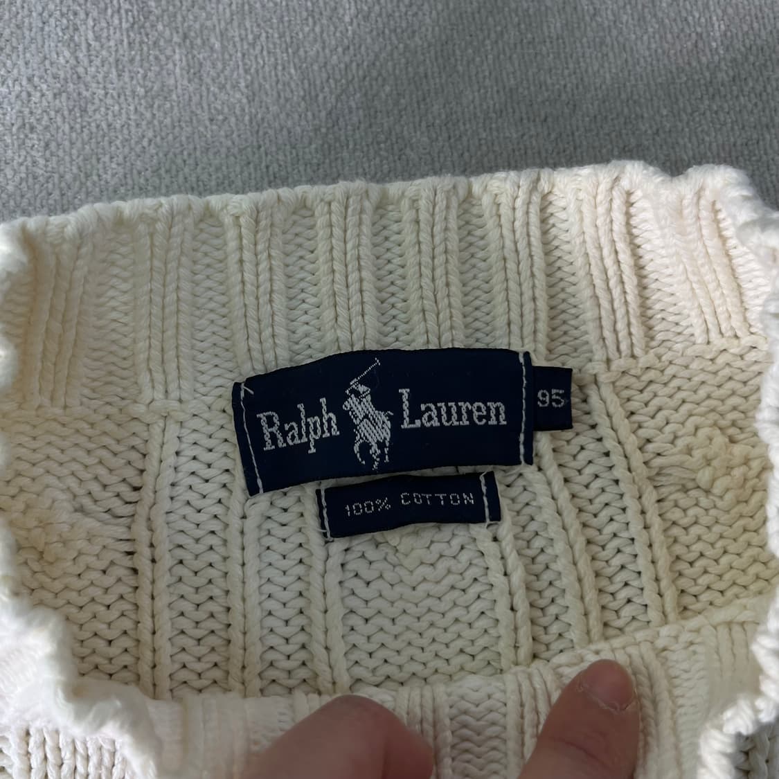 W 95 폴로랄프로렌 90s 꽈배기 크롭 니트 상품이미지2
