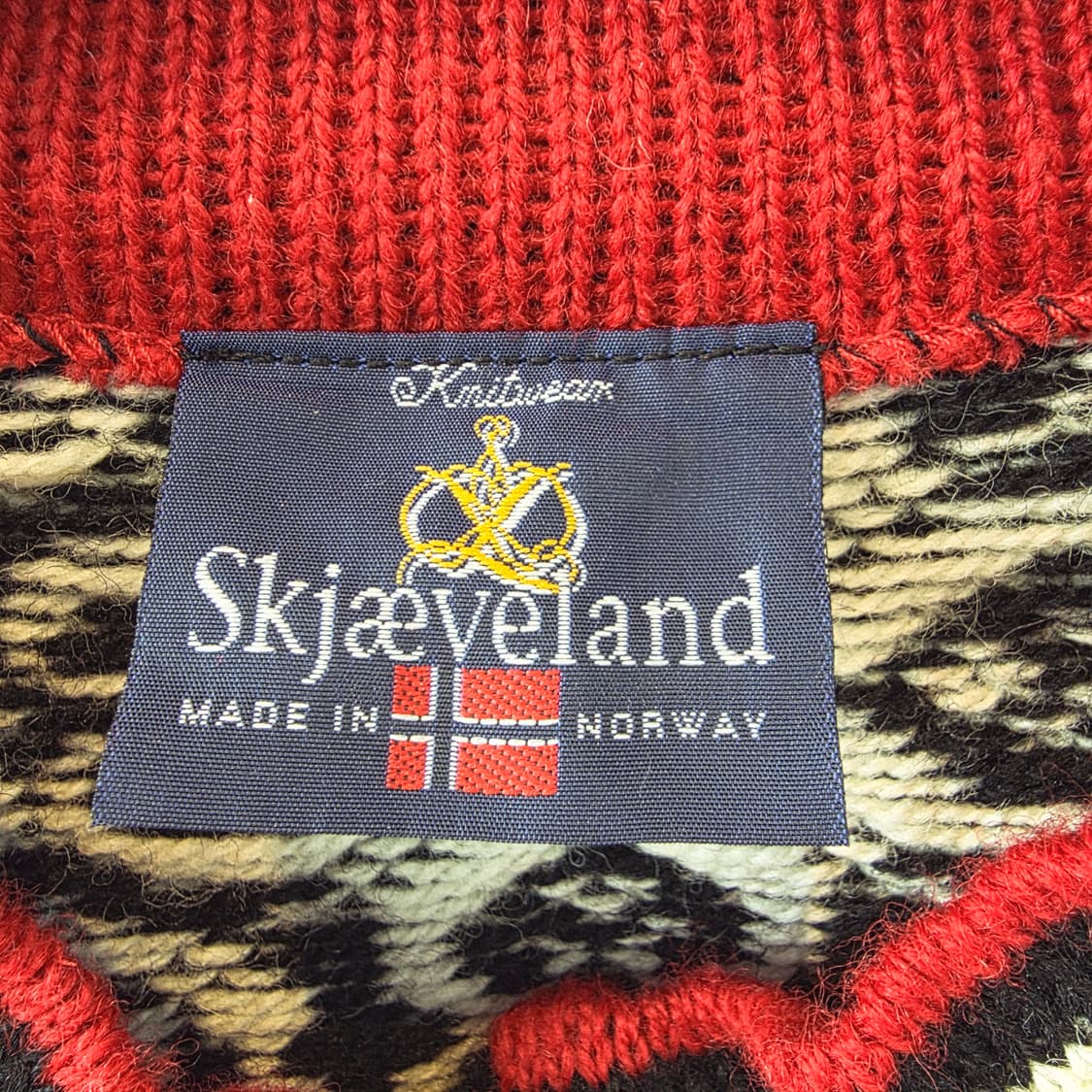 노르웨이 스예벨란드 노르딕 자수 울 100 빈티지 니트 가디건 상품이미지9