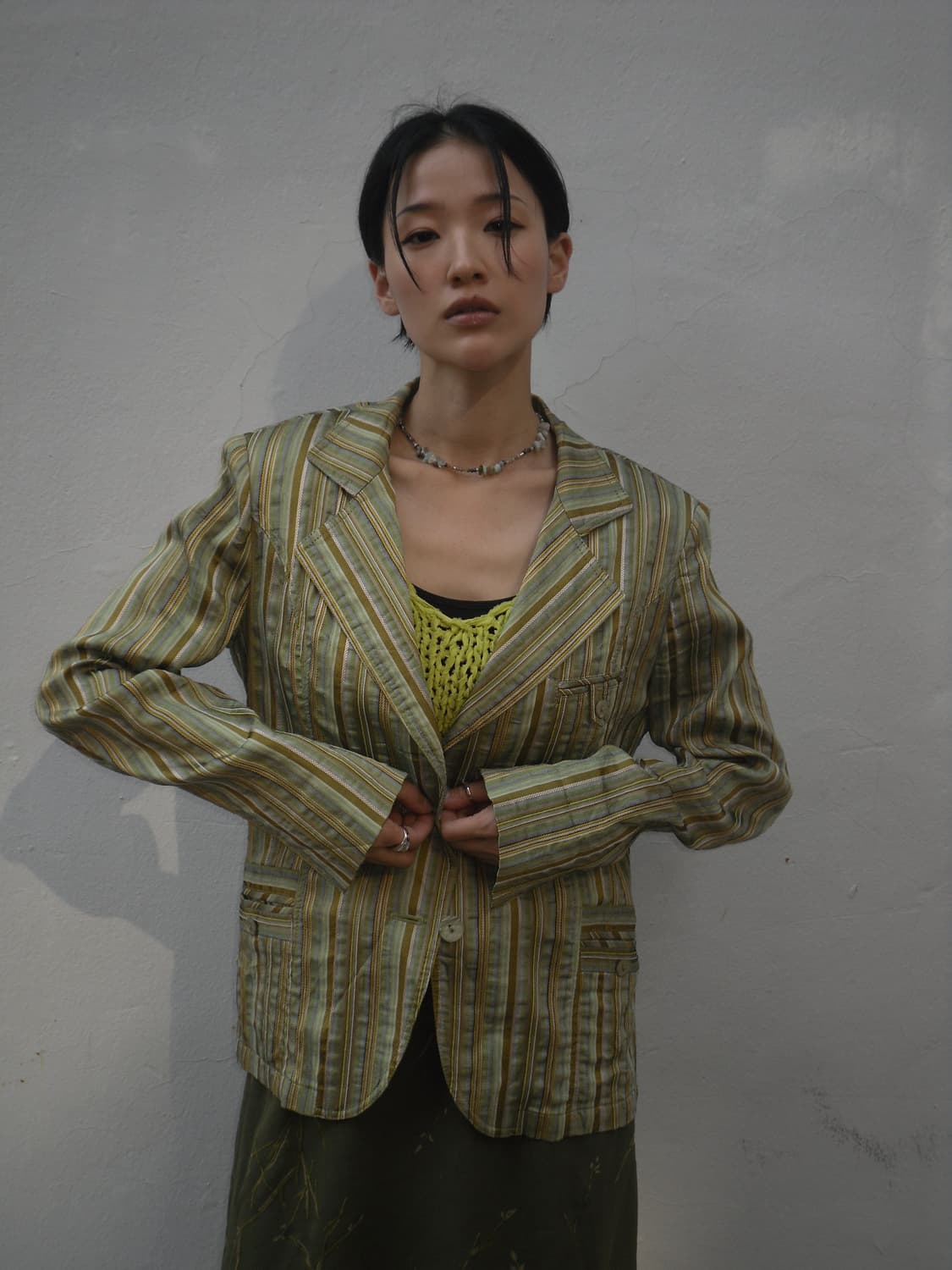 Green stripe jacket 상품이미지1