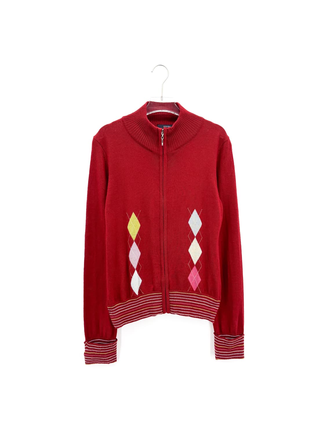 빈티지 아가일 체크 니트 집업  상품이미지1