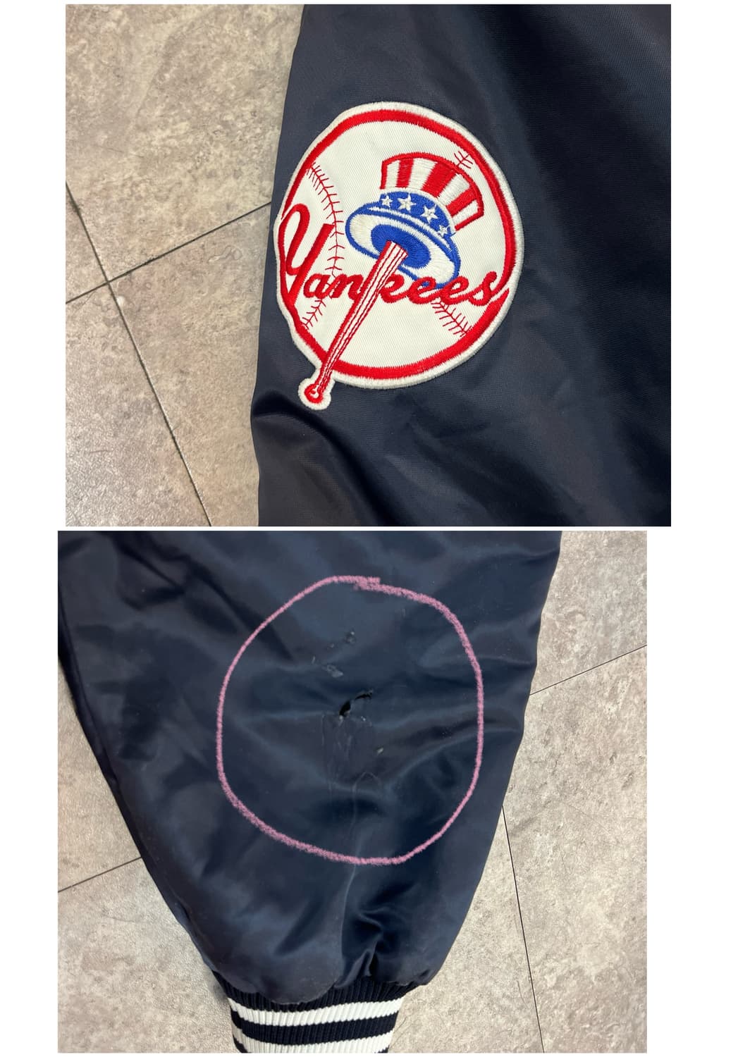 마제스틱 어센틱 양키스 바시티 자켓 네이비 XL #csz2653 상품이미지10