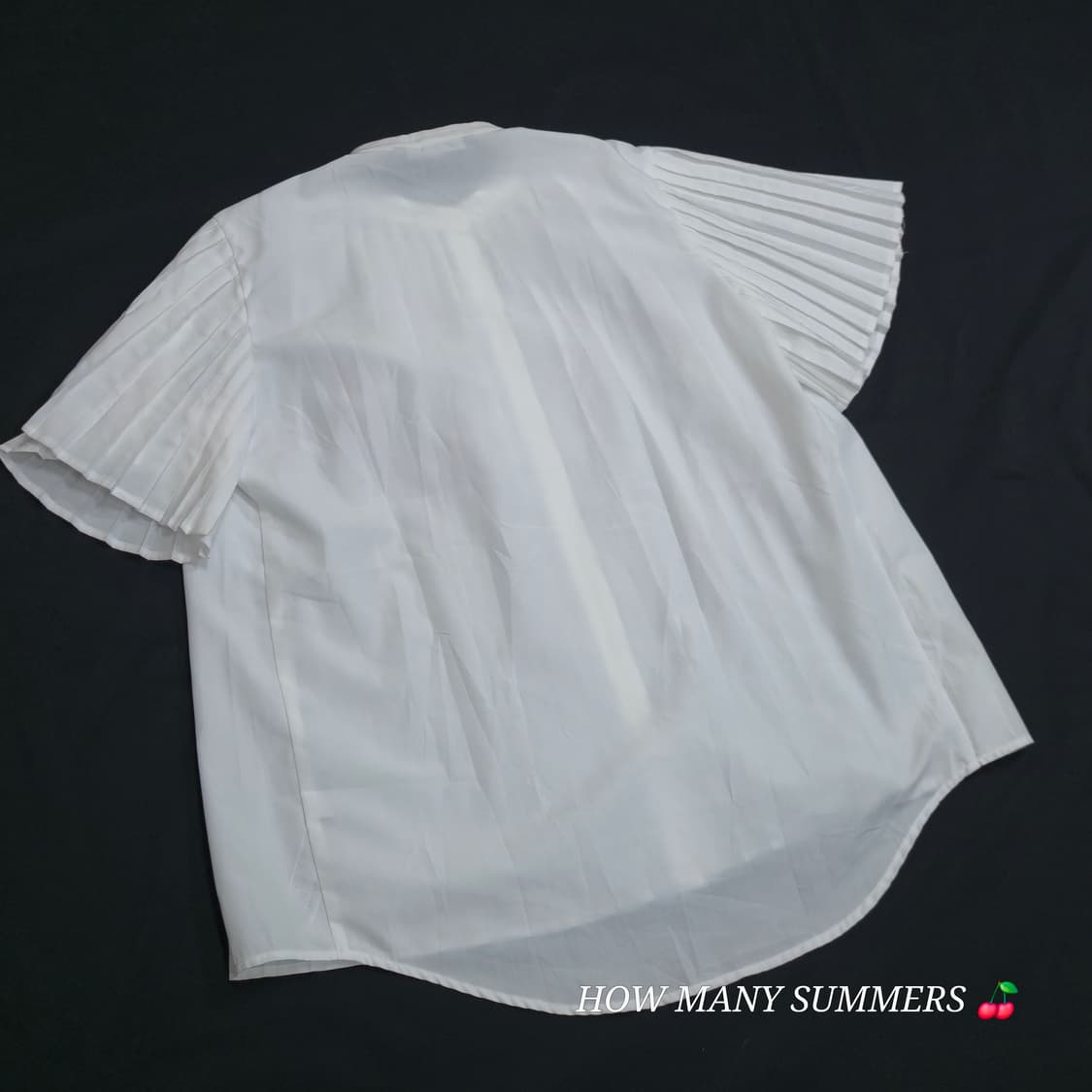 ​ZARA 자라 주름 셔츠 밴드넥 케이프 소매 블라우스 화이트 M 상품이미지3