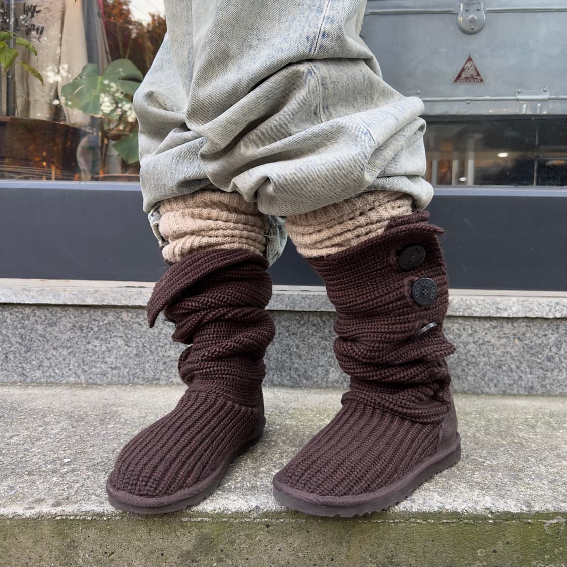 2000s Y2K 니트 카디 어그 부츠 상품이미지7