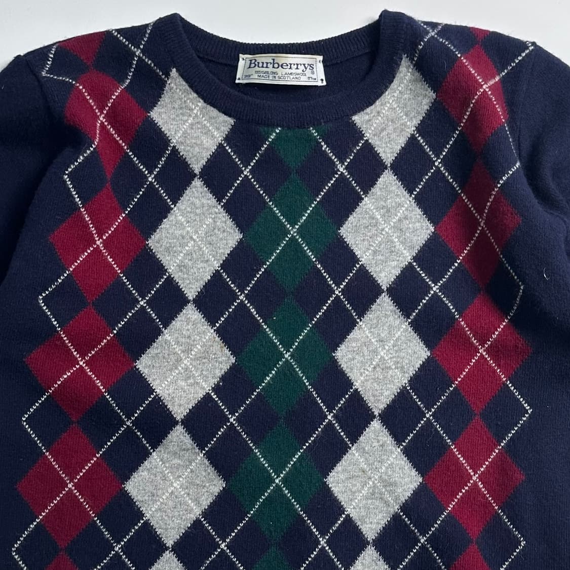 버버리 아가일패턴 울 반팔니트   상품이미지2