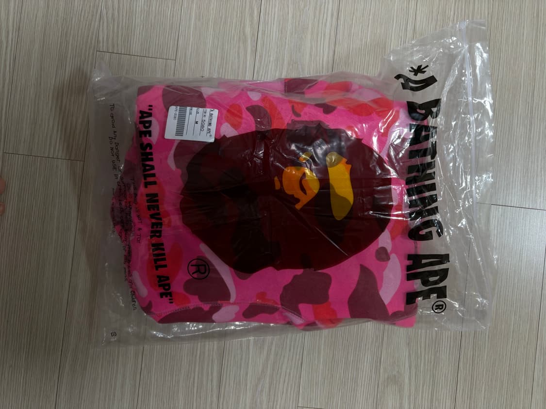 베이프 샤크 후드집업 M 핑크 상품이미지5