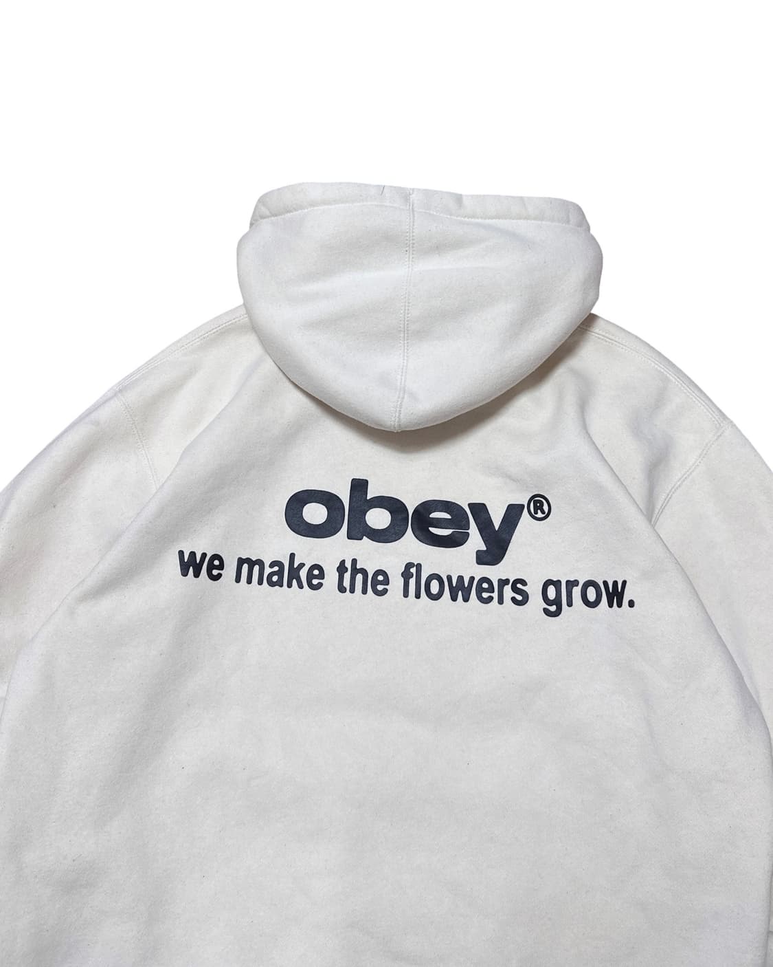 오베이 플라워 프린팅 아이보리 후드티 상품이미지5