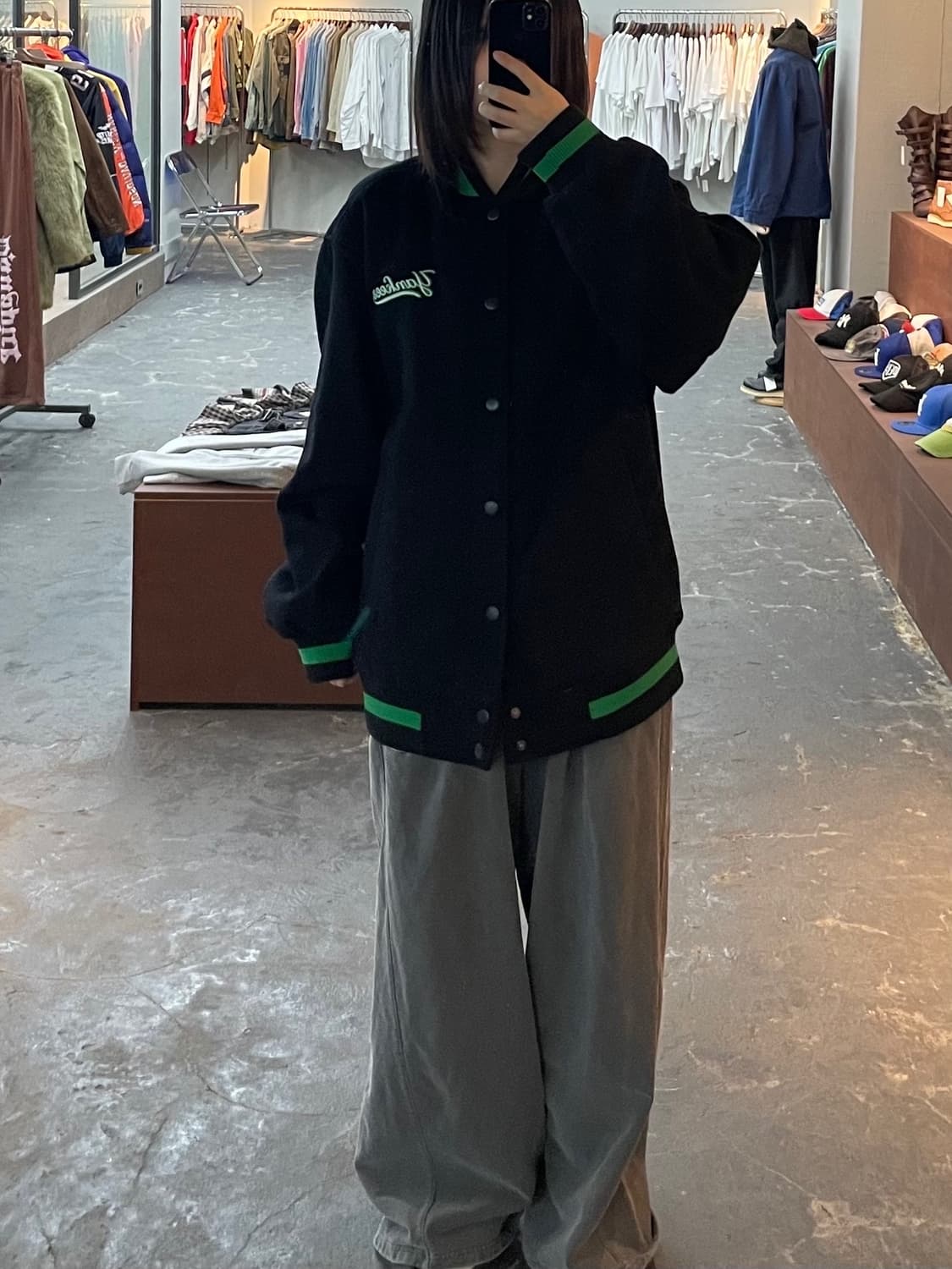 MLB 레인보우 로고 울 솔리드 바시티 자켓 H1272 상품이미지1