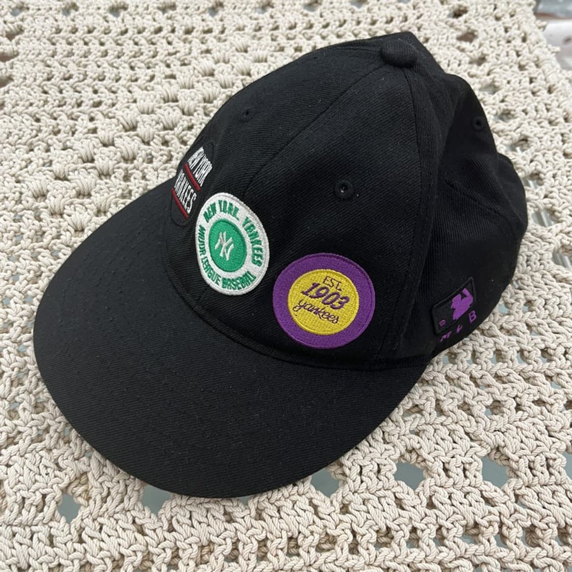 MLB 올드스쿨 스트릿 펑크 와펜 패치워크 볼캡 C10247 상품이미지3