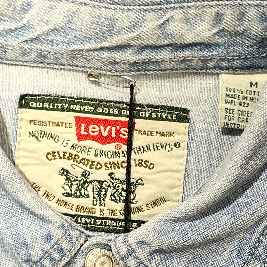 (M) 90s Levi's 리바이스 코튼 데님 셔츠  상품이미지4