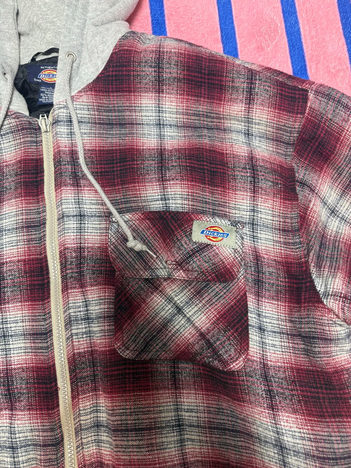 디키즈 후드집업 체크자켓 L size 상품이미지4