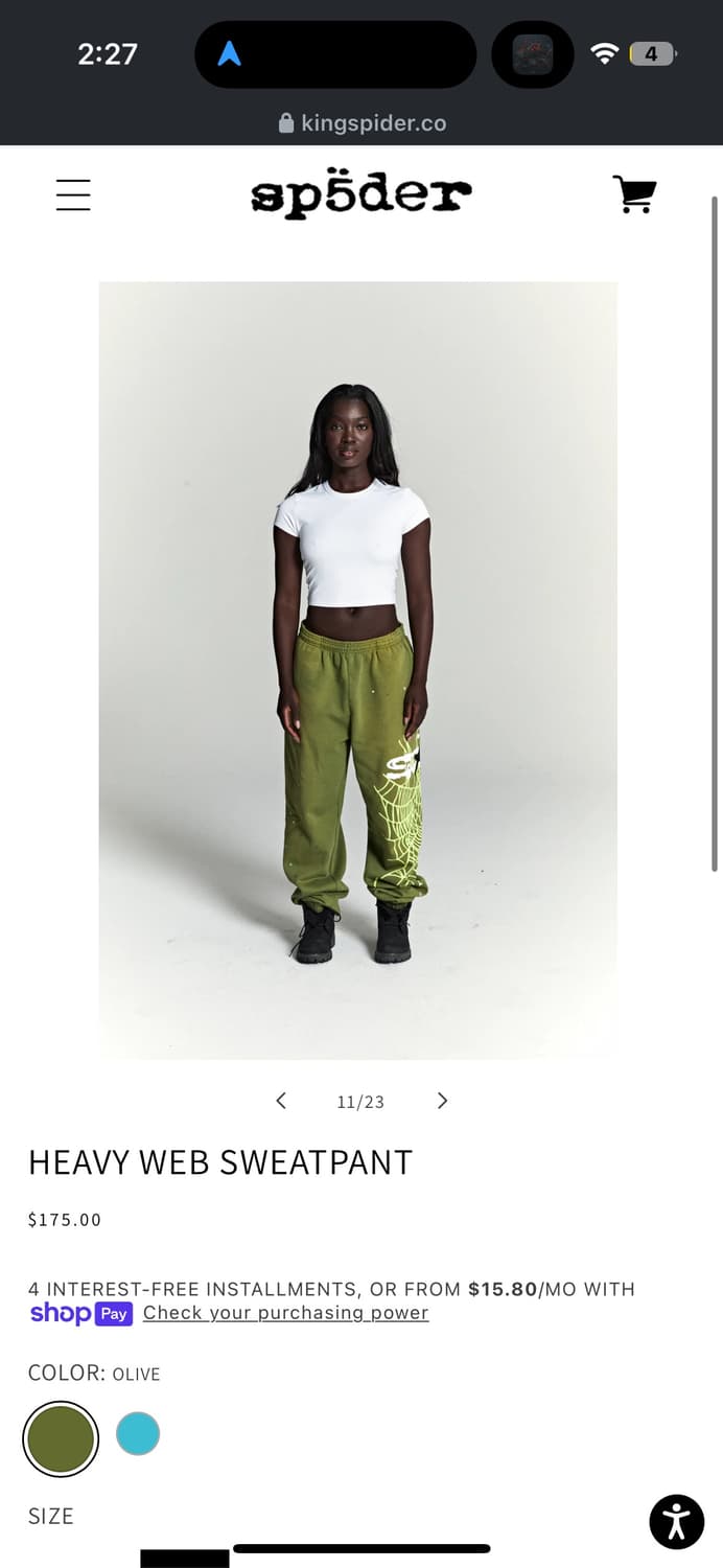 sp5der heavy web sweatpants (새상품) 상품이미지3