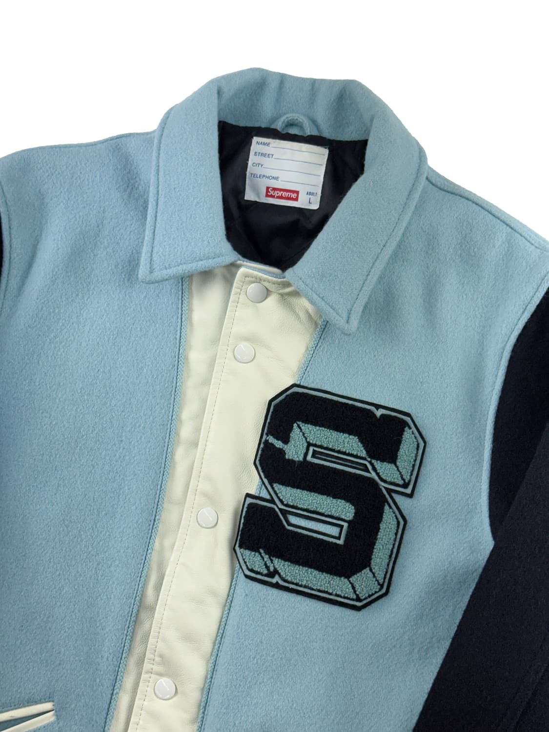슈프림 캡틴 바시티 재킷 스카이 블루 상품이미지3