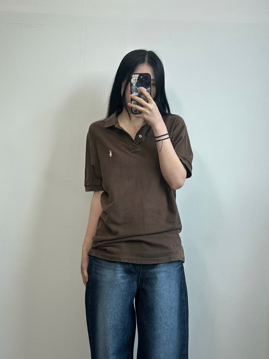 폴로 랄프로렌 자수로고 카키 피케 반팔 카라 티셔츠 상품이미지1