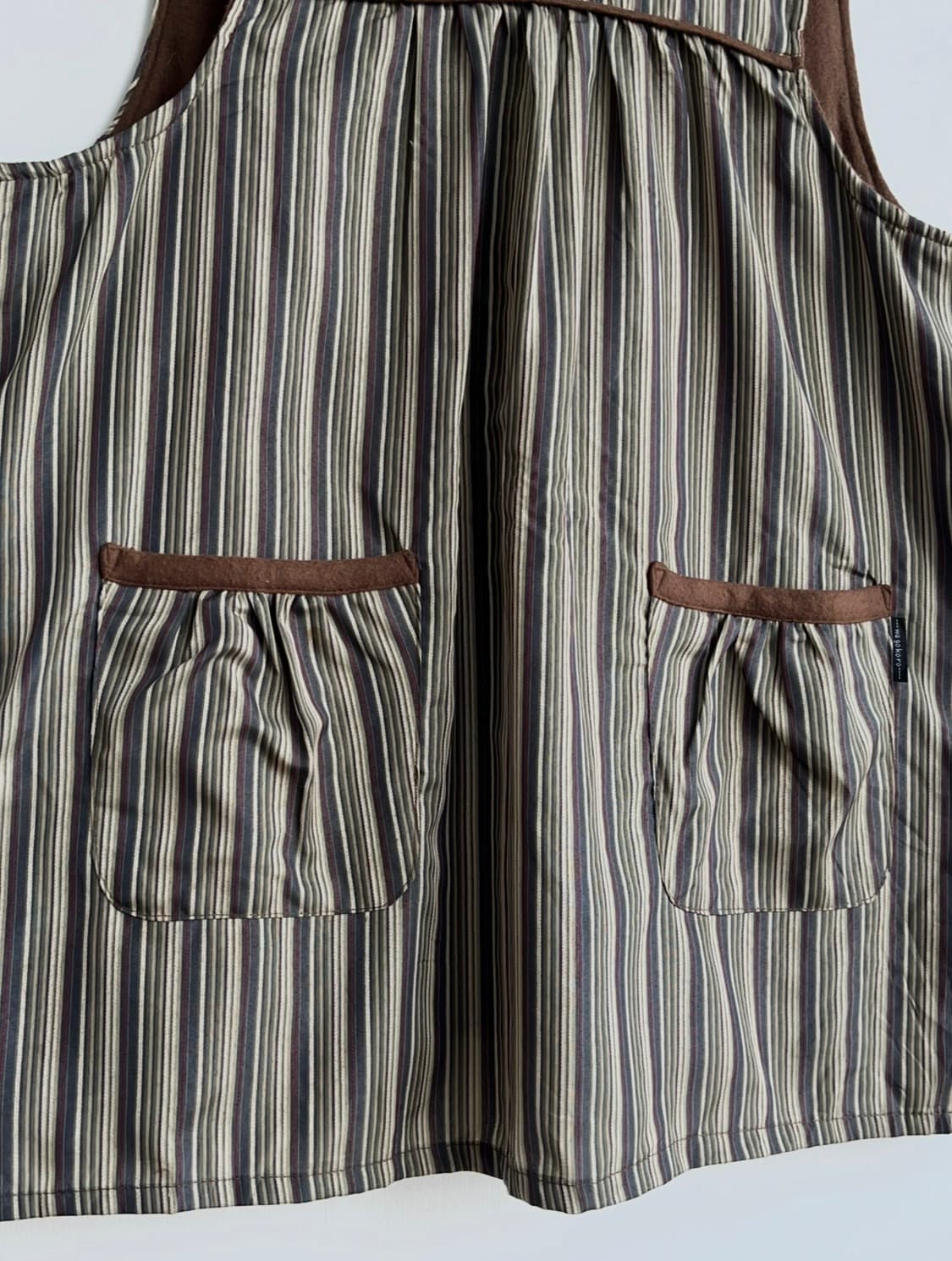 wo go ko ro 스트라이프 포켓 레이어드 베스트  상품이미지3