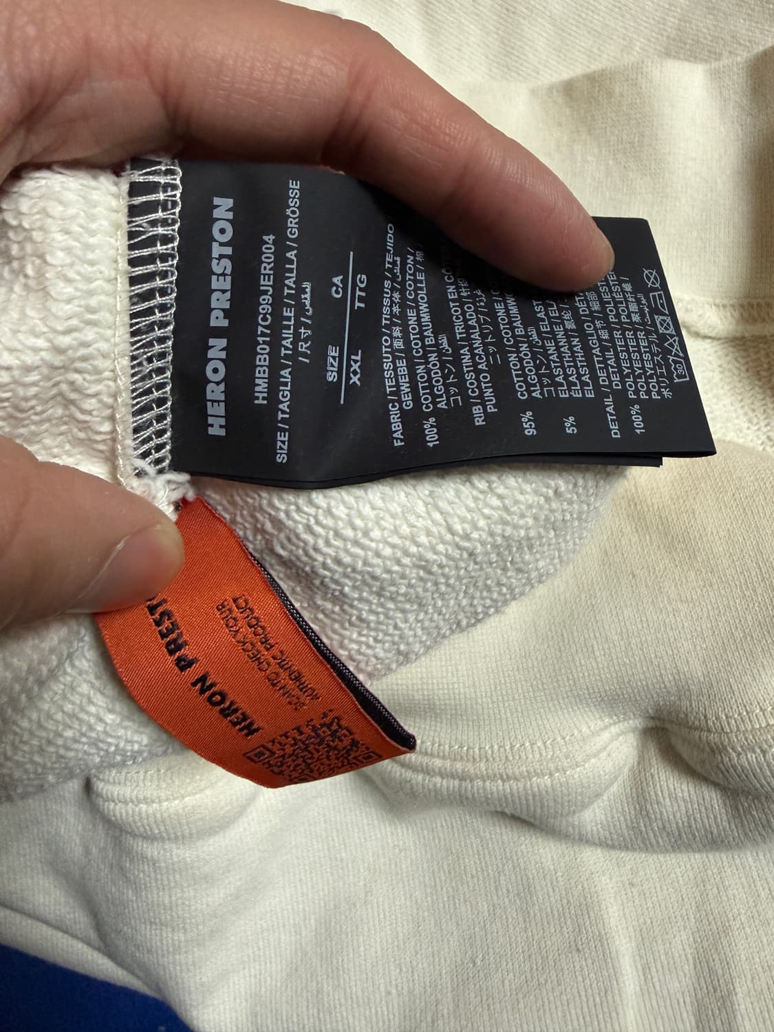 헤론프레스톤 Heron 프린트 후드티 아이보리 상품이미지4