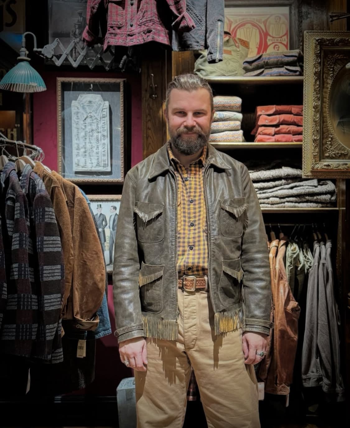 RRL 더블알엘 레더 프린지 자켓  상품이미지1