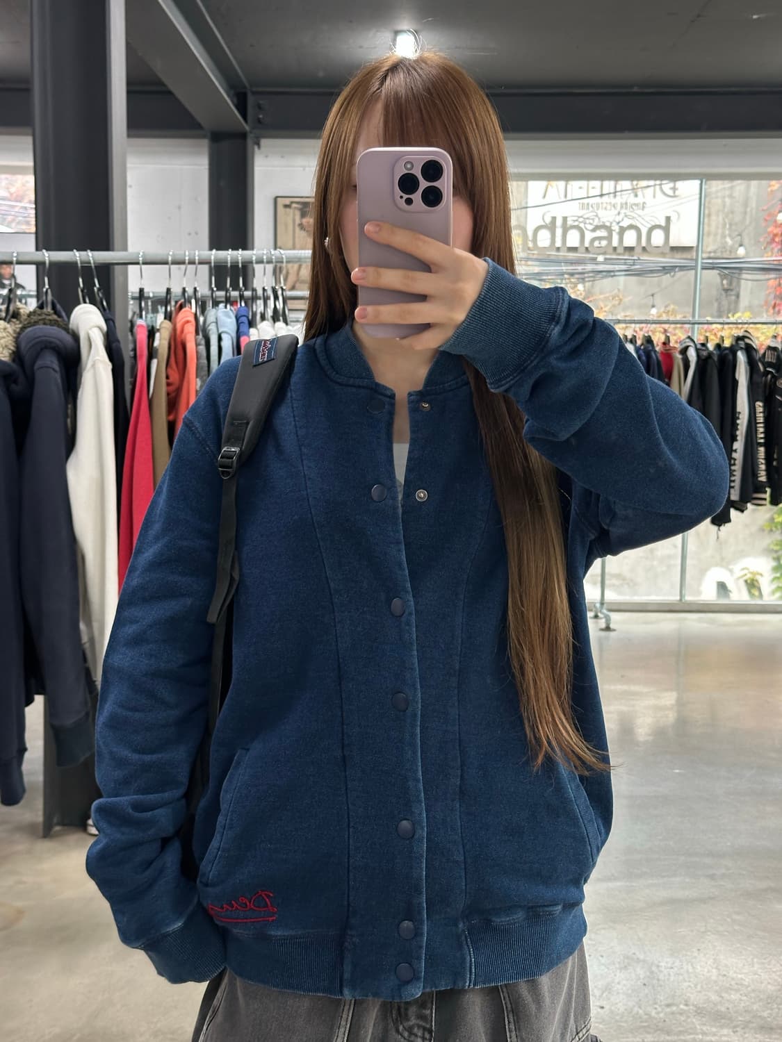 데우스 엑스마키나 레터링자수 코튼스타디움자켓 상품이미지3