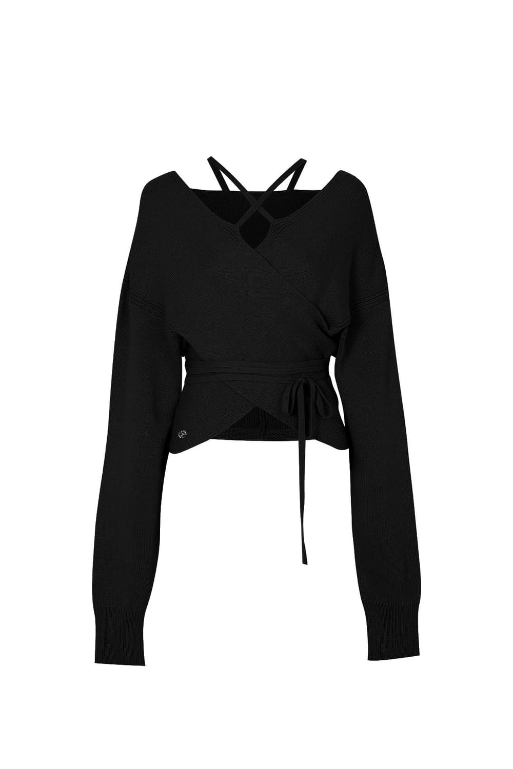 페인오어플레져 아이리스 랩 니트 블랙 상품이미지2