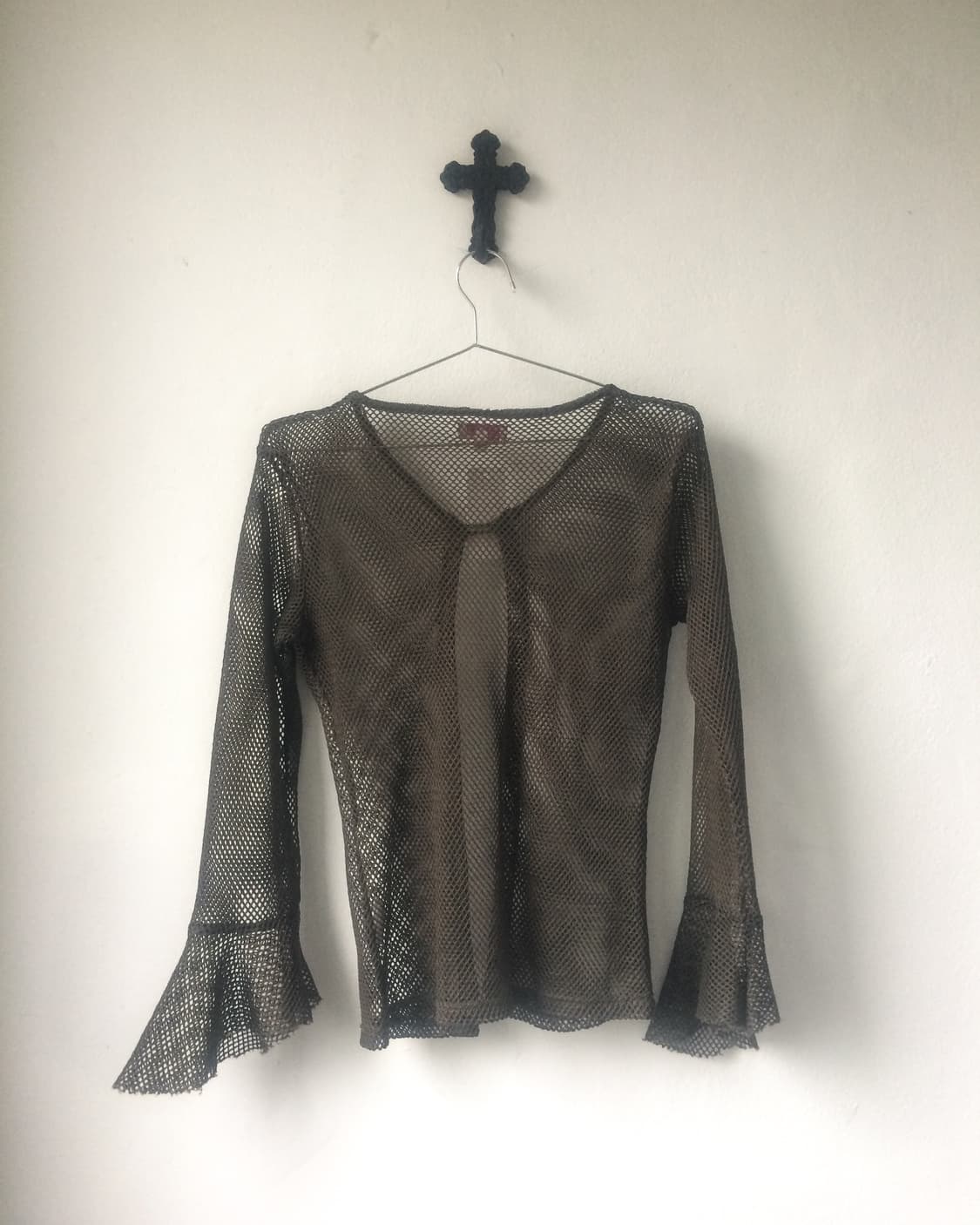 See through one button cardigan 상품이미지3