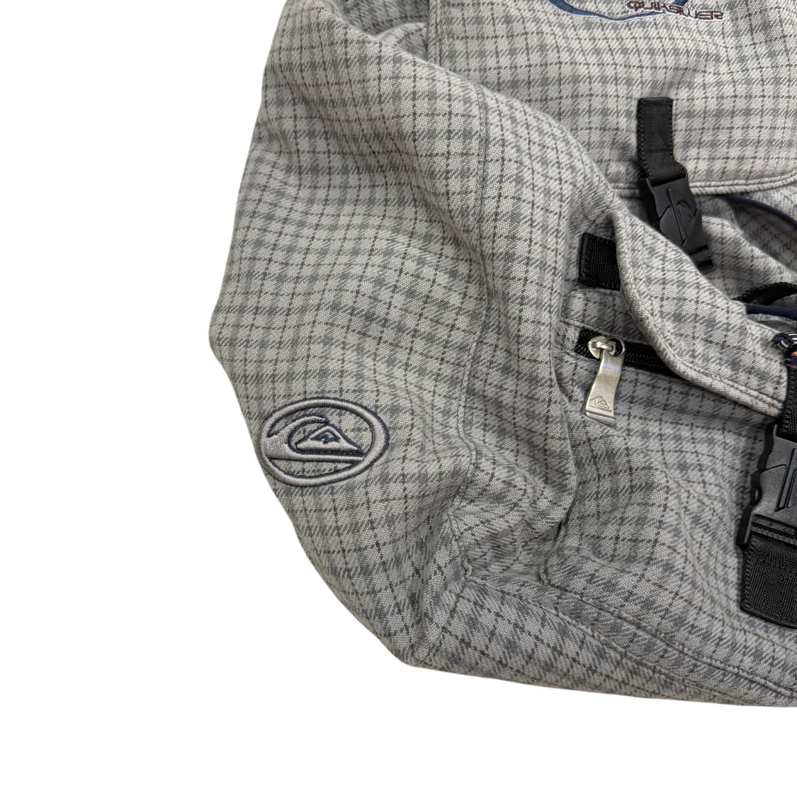 퀵실버 빈티지 Y2K 체크 복조리 드로우 스트링 포켓 백팩 가방 상품이미지3