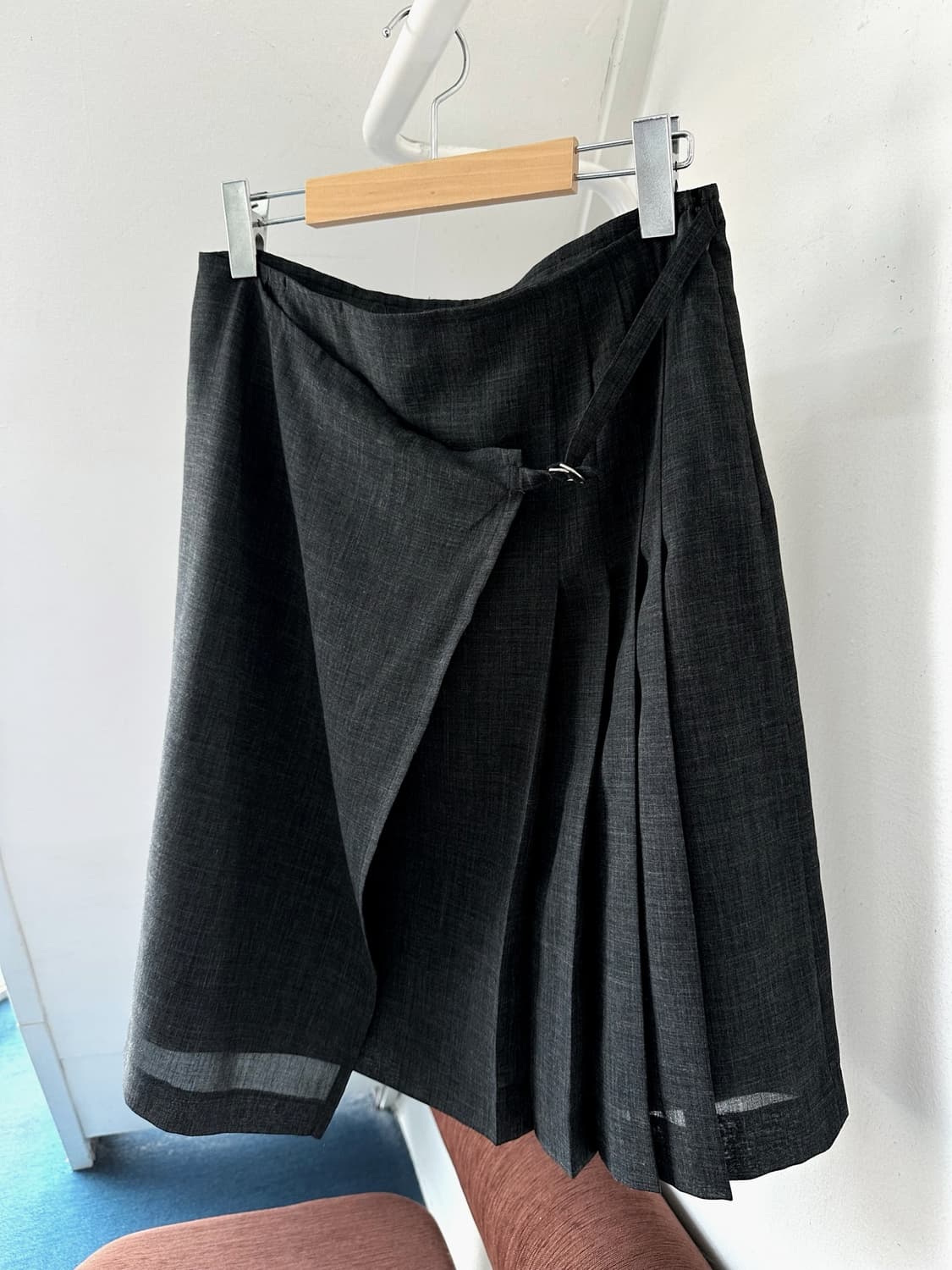 Summer wool poly design mid skirt 상품이미지1