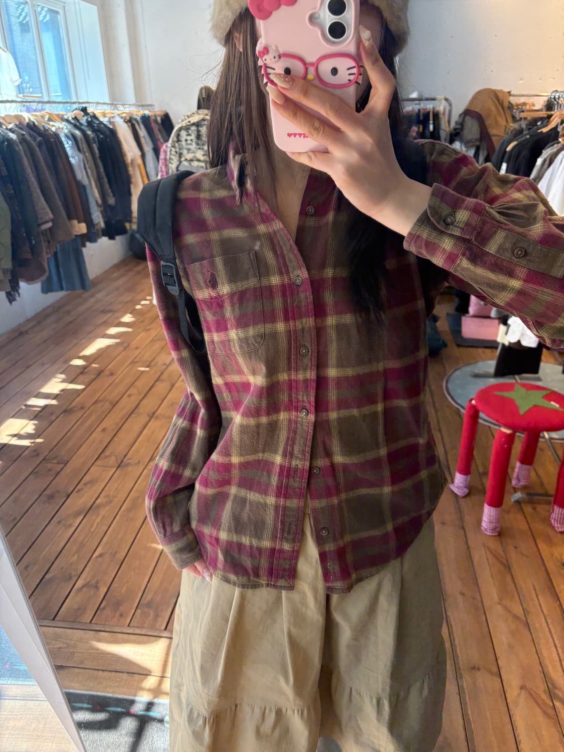 폴로 레드 체크 셔츠 상품이미지1