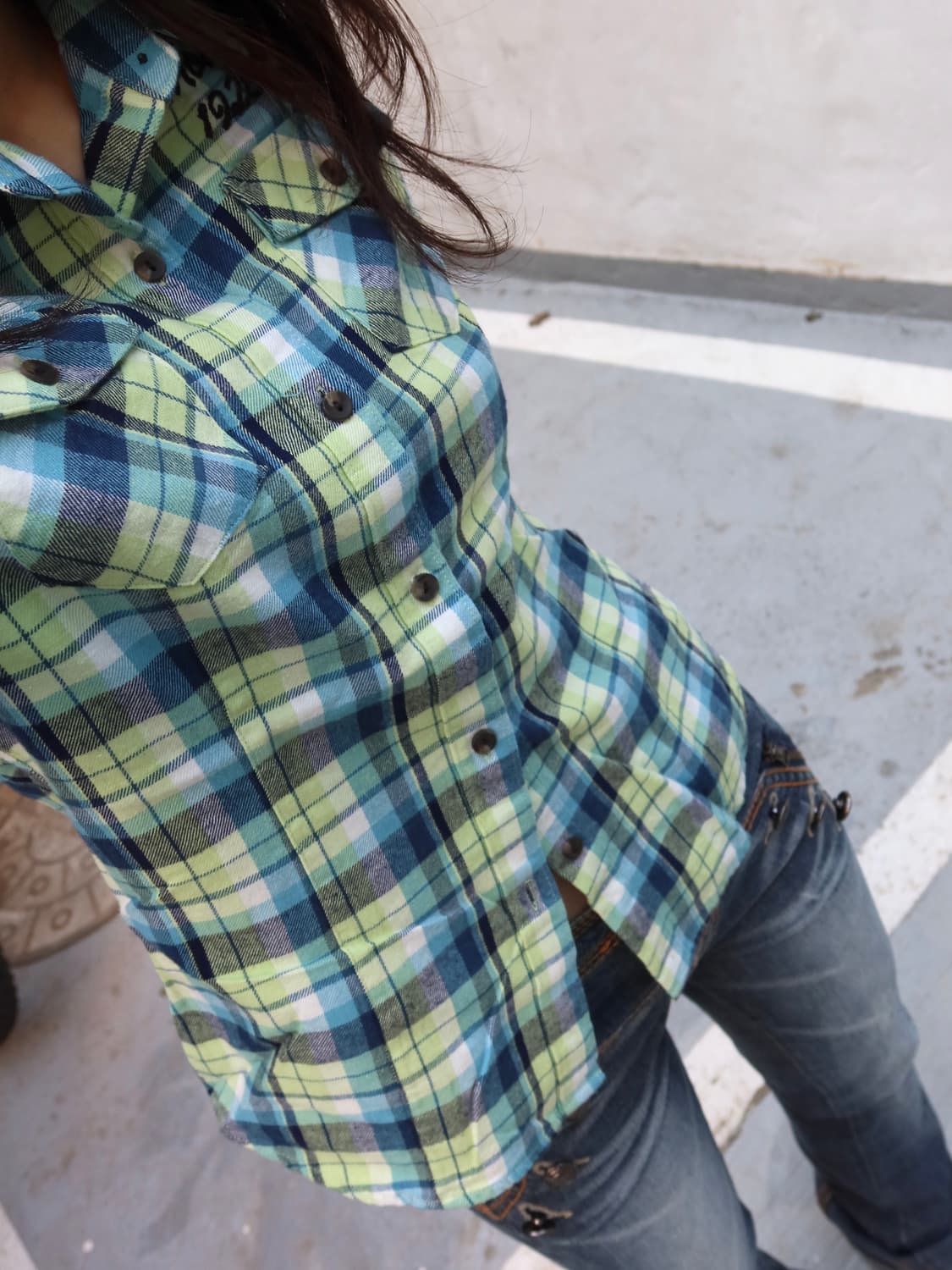 Uniqlo x Mickey shirts 유니클로 x 미키마우스 체크셔츠 상품이미지2