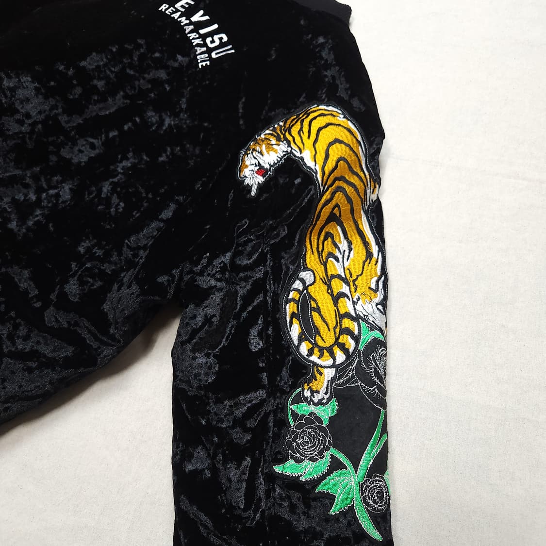 [100] 에비수 호랑이 자수 벨벳 자켓 (~105)  상품이미지5