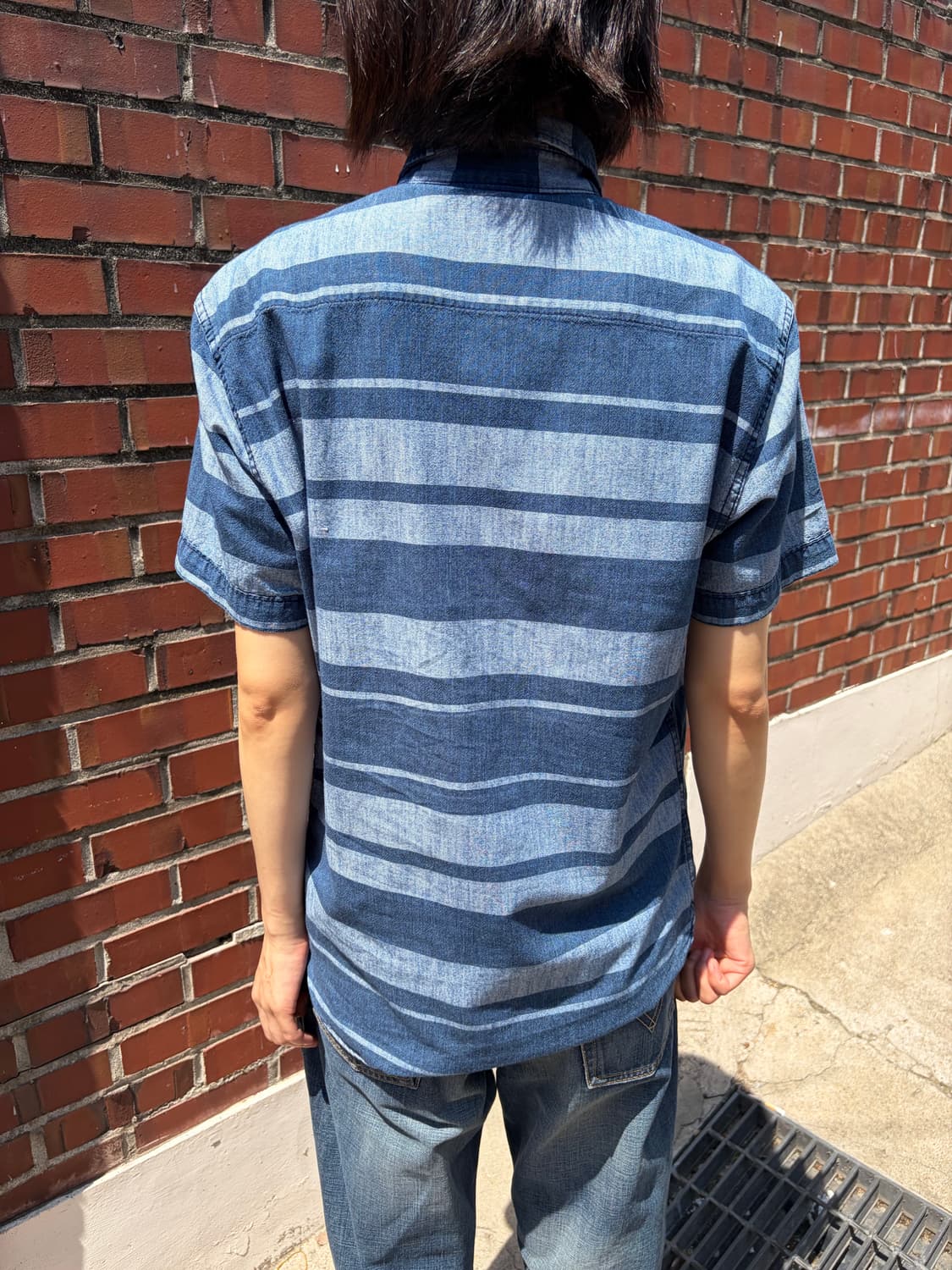 GAP 데님 스트라이프 반팔 셔츠 상품이미지4
