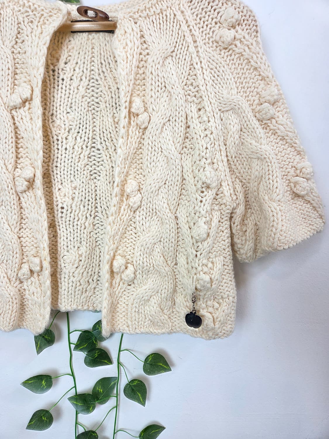 모리 원버튼 반팔 가디건 상품이미지3