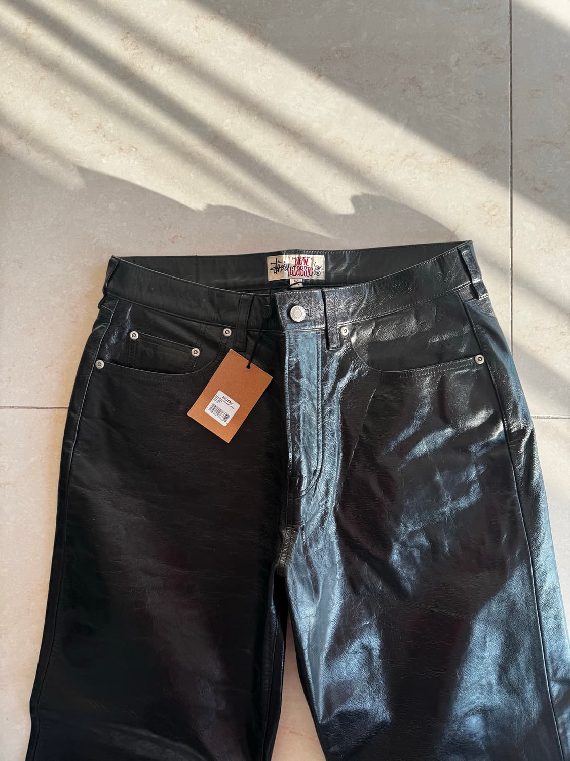 스투시 뉴 클래식 레더 팬츠 32 새상품 상품이미지3