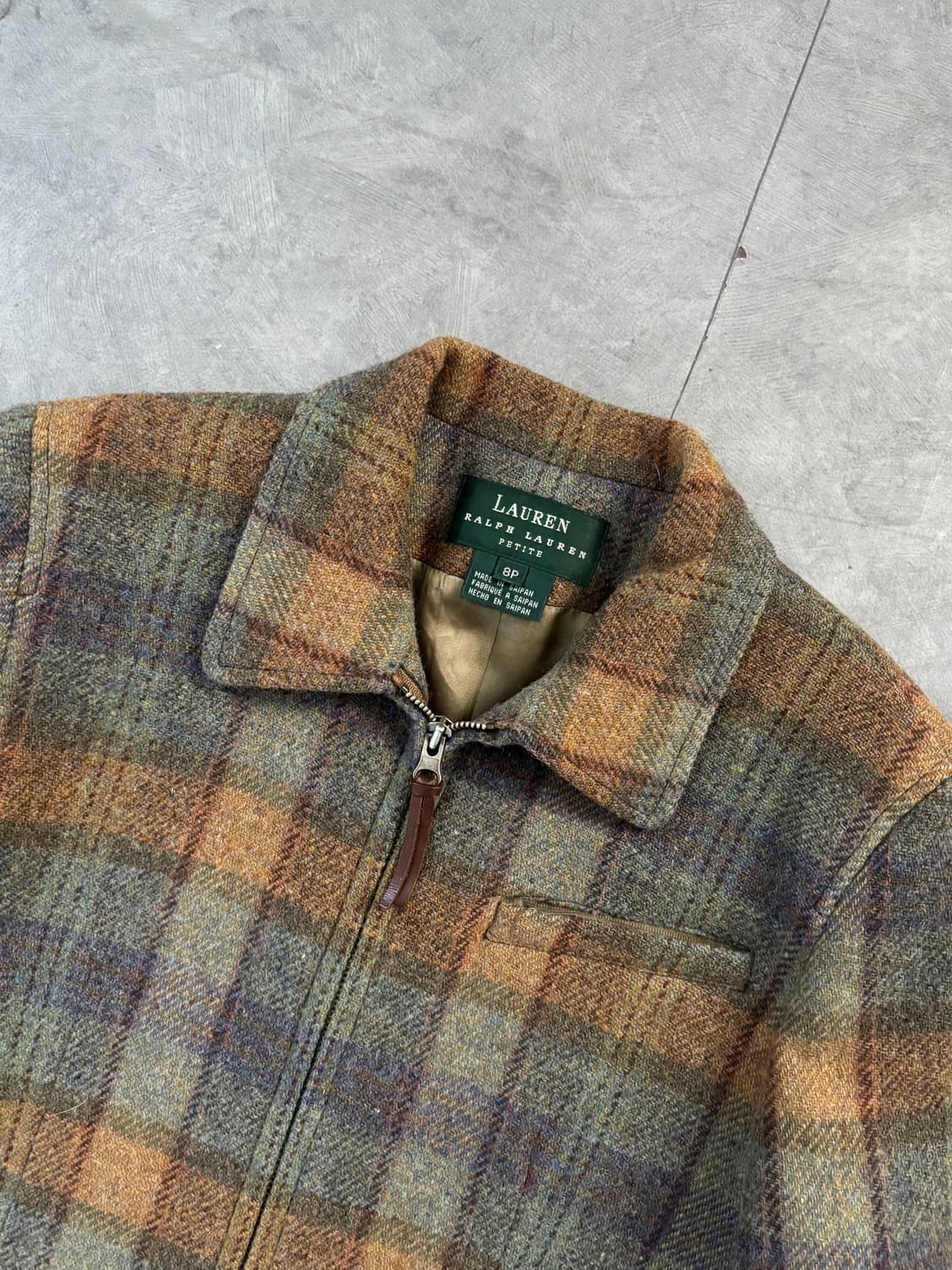 Polo 랄프로렌 울 카라 체크 집업 자켓 상품이미지4