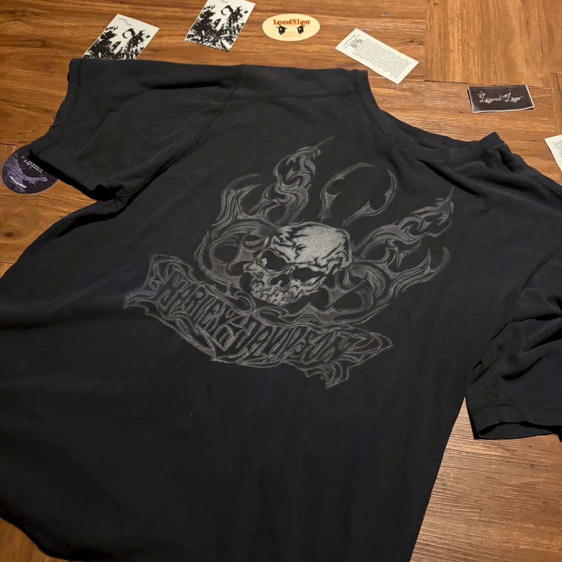 HARLEY DAVIDSON 스컬 프린팅 티셔츠 상품이미지2