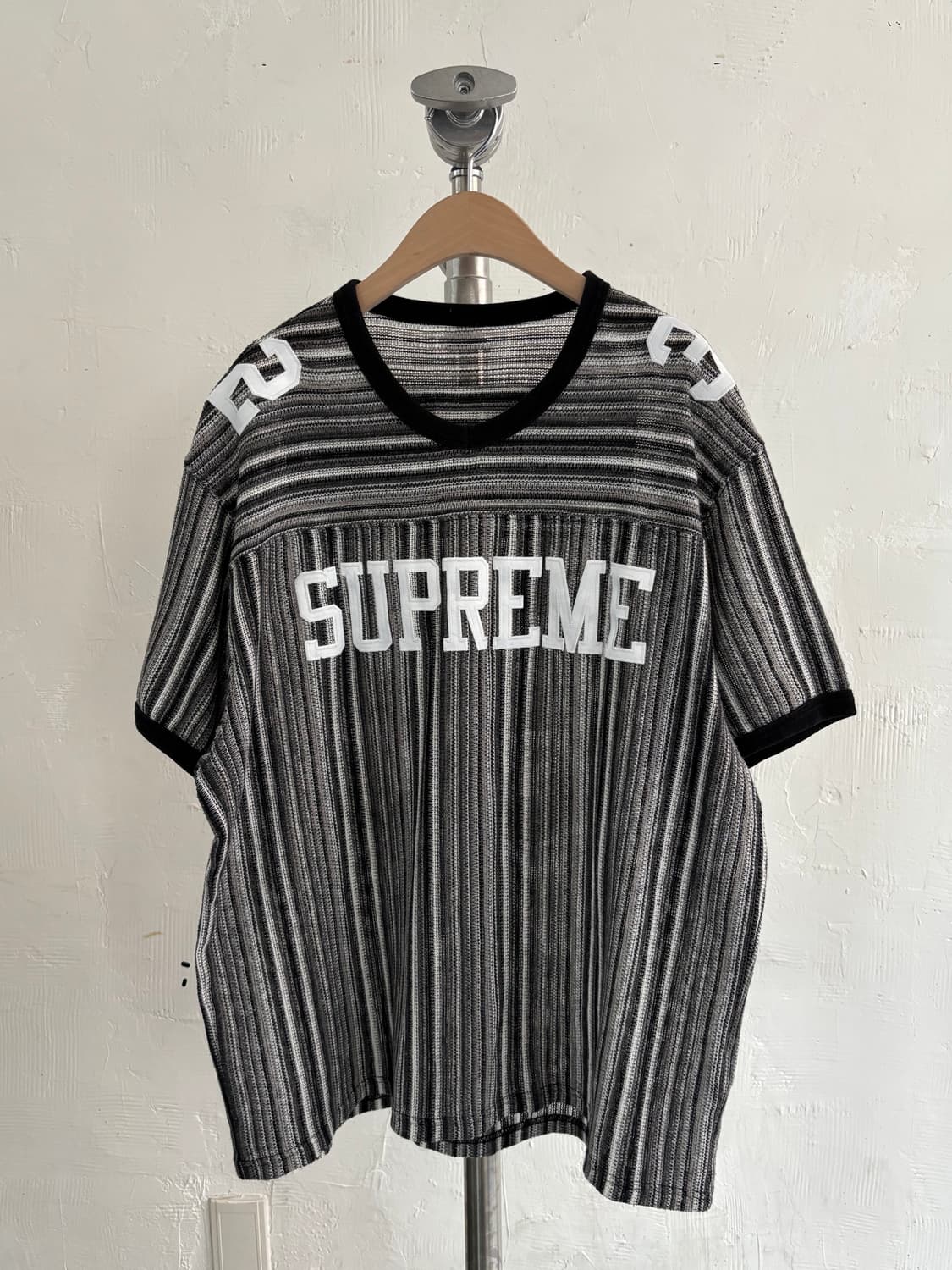 Supreme 슈프림 25SS 블랙 오픈 니트 풋볼 탑 상품이미지1