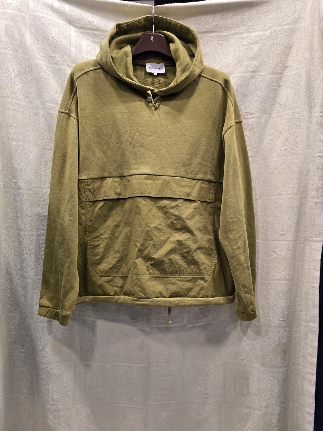 거의새거) 에이카화이트 블레이크 패치 오버사이즈 아노락 후드티 2사이즈( 상품이미지1