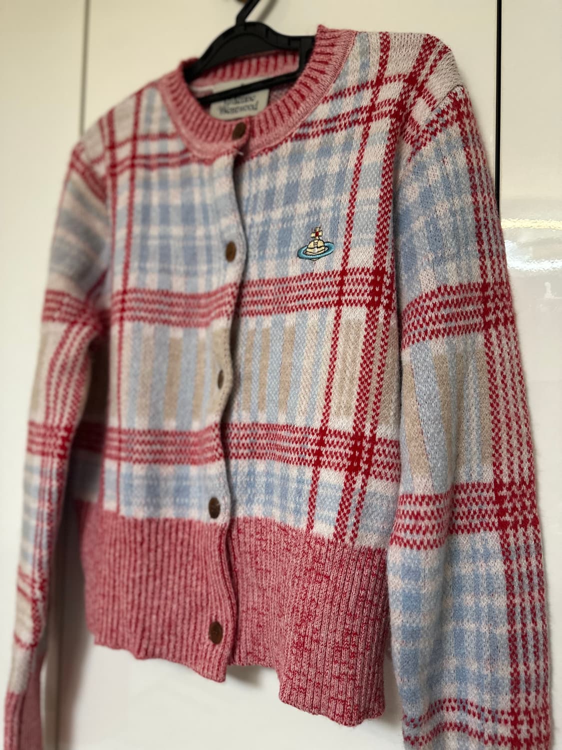 비비안웨스트우드 마드라스 체크 메리노울양모가디건 유일매물 상품이미지2
