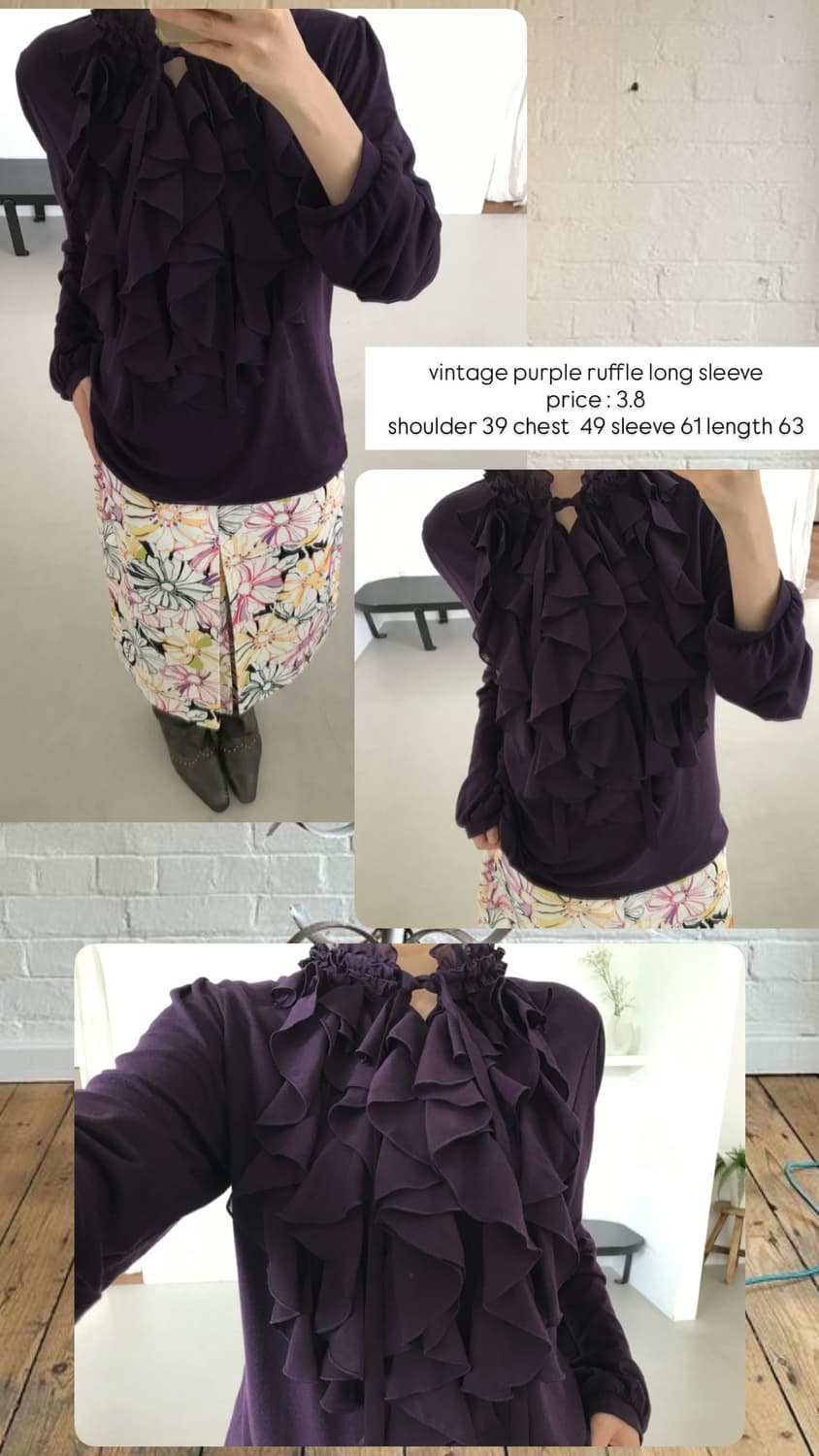 vintage purple ruffle long sleeve 상품이미지8