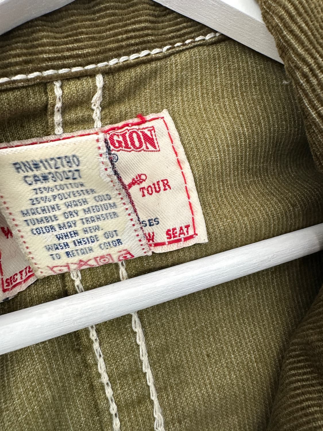 트루릴리전 2000s 카키 코듀로이 벨트 포켓 자켓 상품이미지8