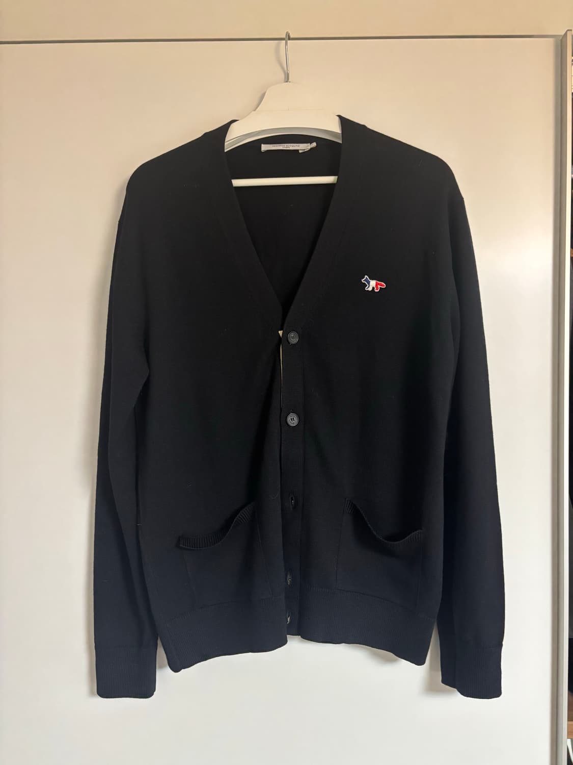 메종키츠네 트리컬러 폭스 울가디건 네이비 L 상품이미지2