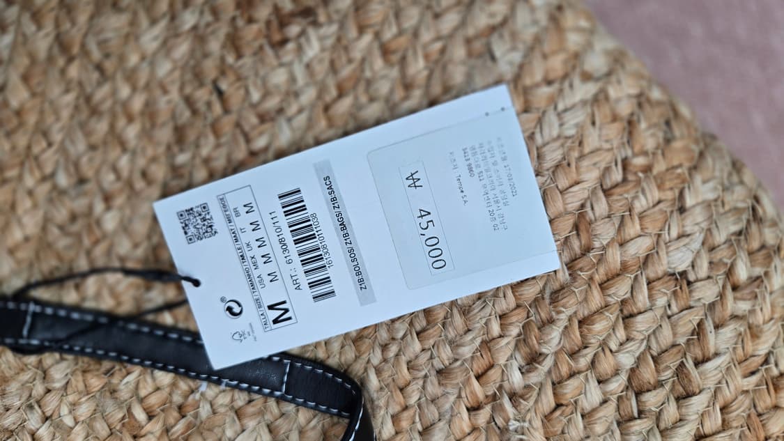 자라 새상품 라탄 짜임 블랙 가죽 숄더백 상품이미지5