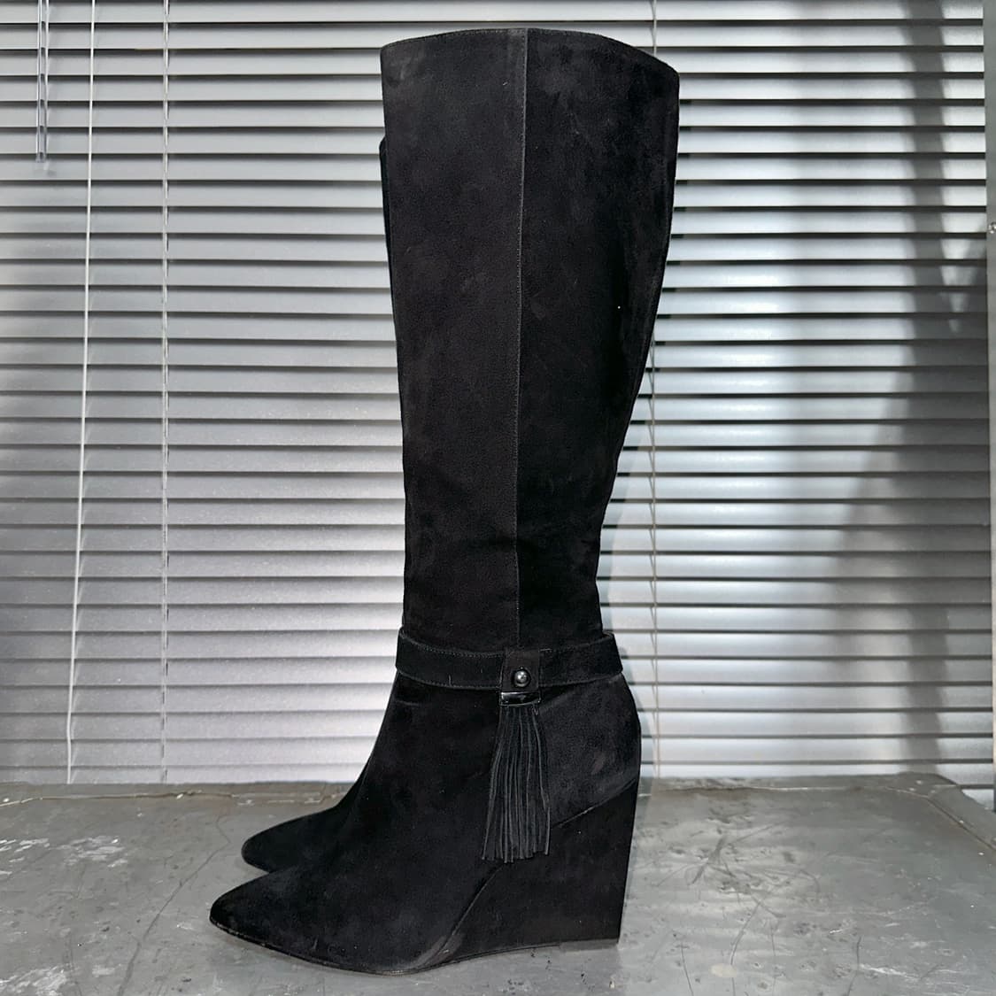 00s 빈티지 나인 웨스트 스웨이드 롱 웨지 부츠 상품이미지4