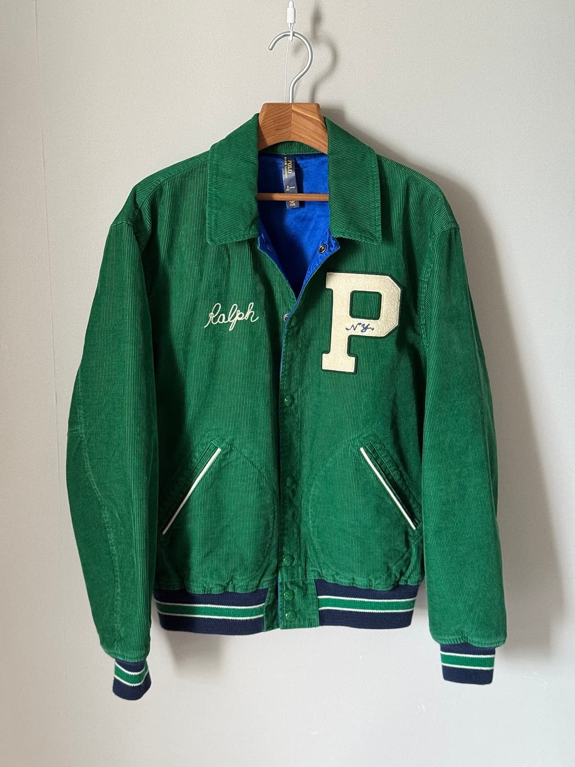 폴로 코듀로이 리버시블 레터맨 자켓 xl 상품이미지6