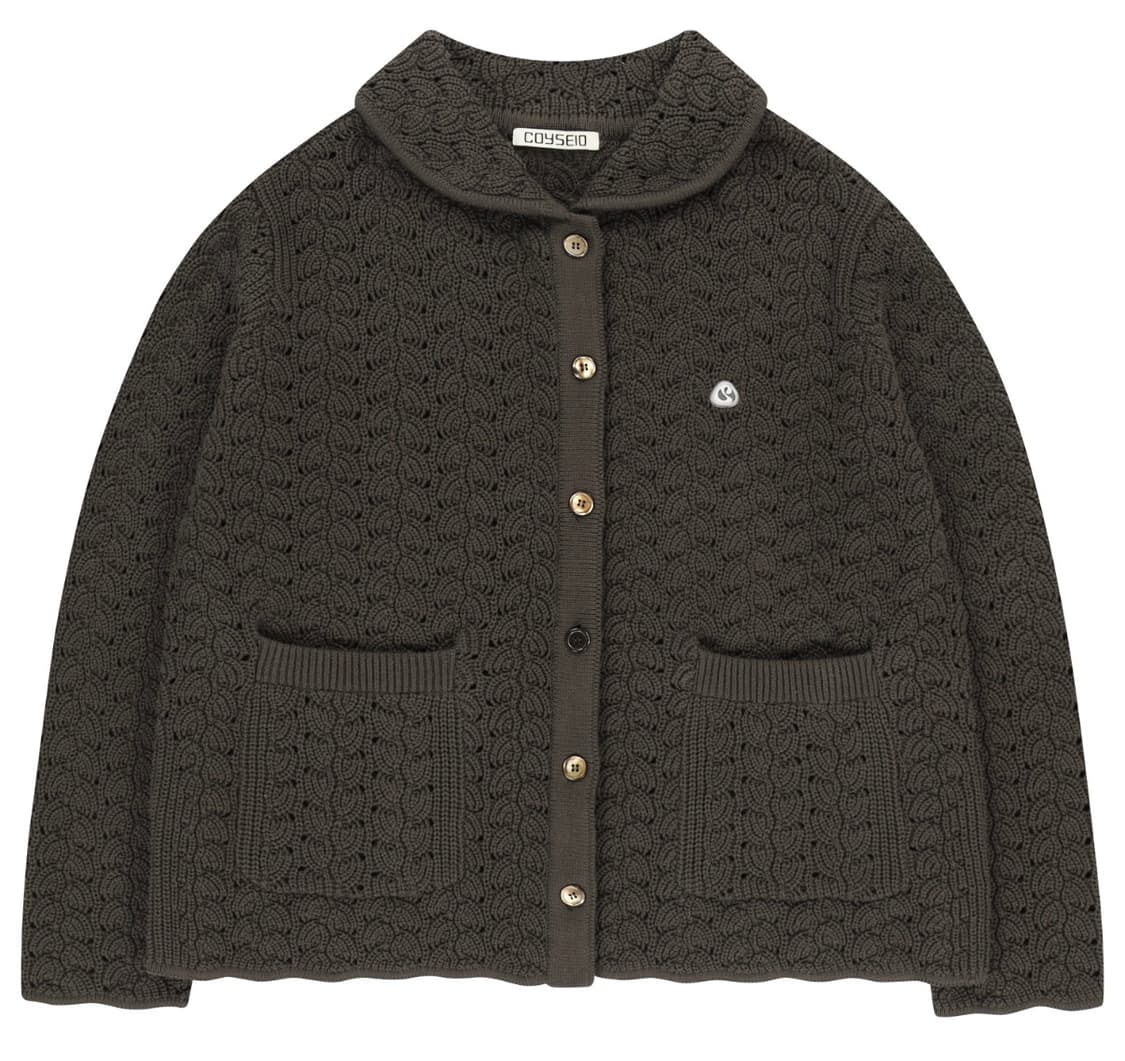 코이세이오 WAVE KNIT CARDIGAN DARK BROWN 상품이미지1