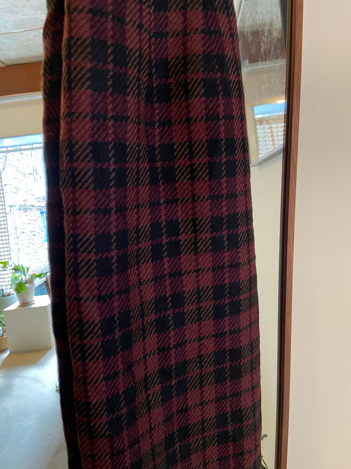 버버리 체크 스커트 버건디 스커트 상품이미지6