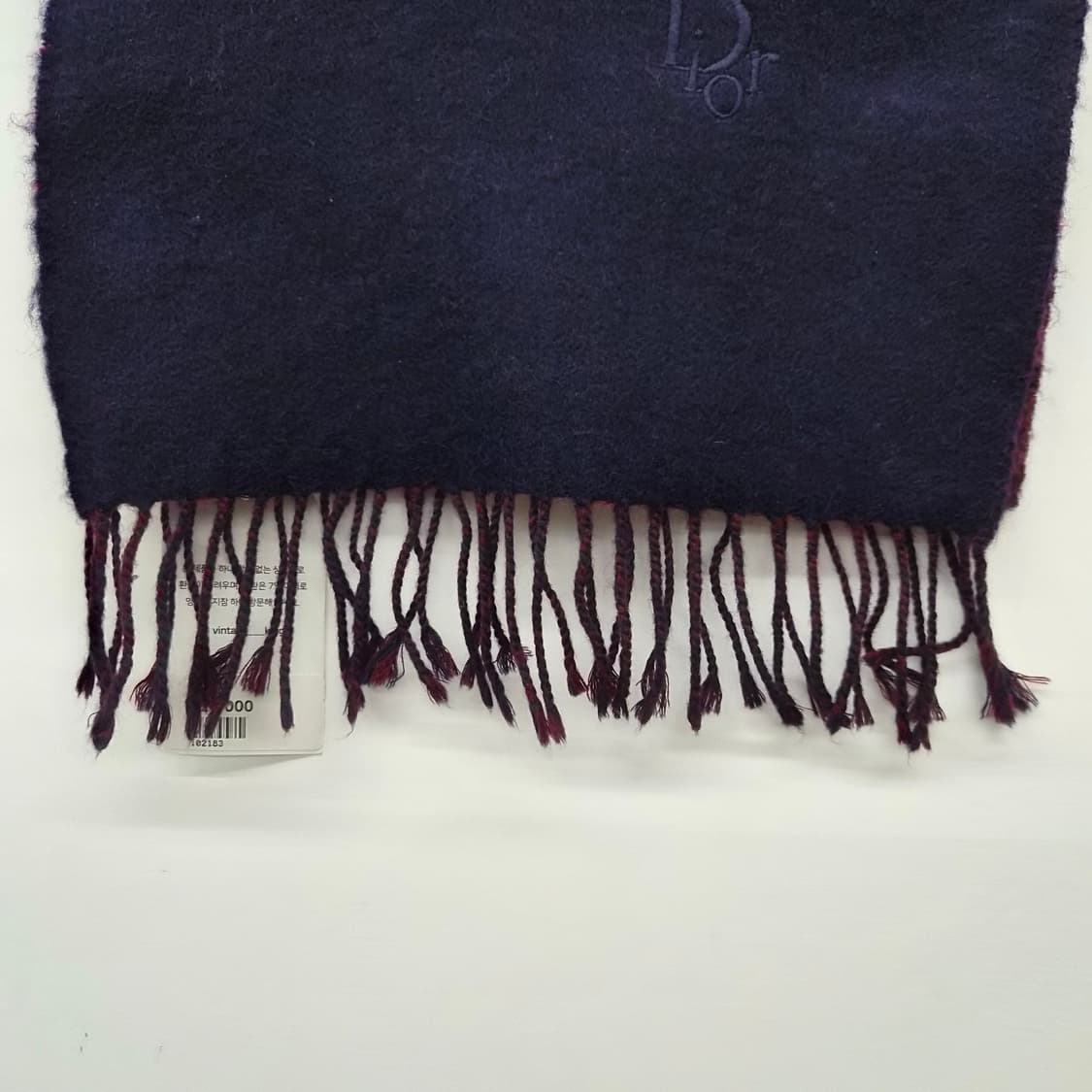 디올 네이비 버건디 리버시블 머플러  상품이미지3