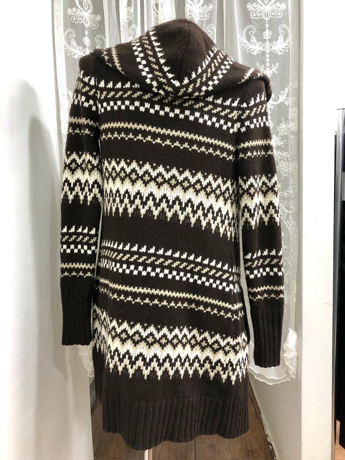 brown nordic pattern knit cardigan 상품이미지3
