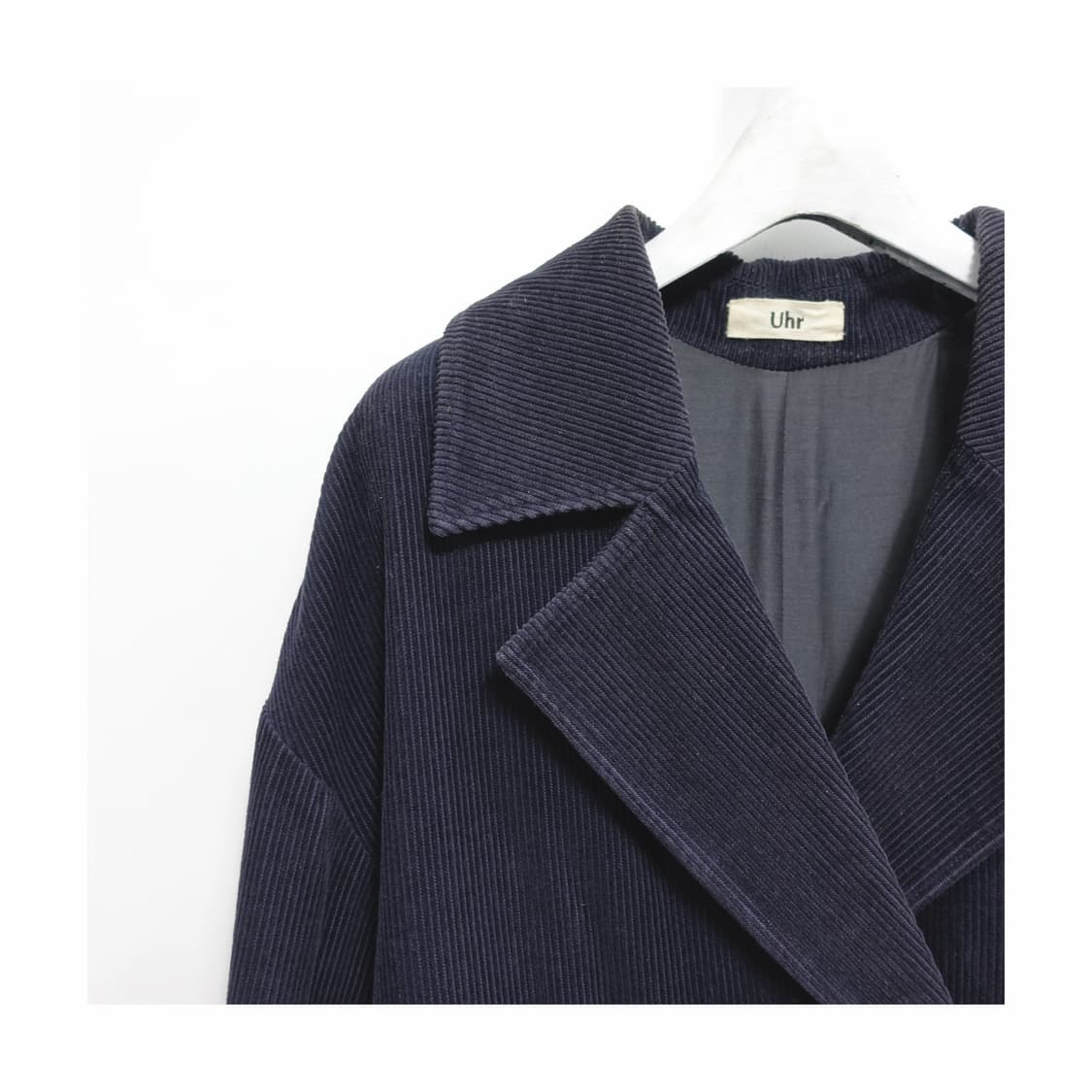 [38, 66] Uhr 18AW 우르 코듀로이 울혼방 오버사이즈 코트 상품이미지5