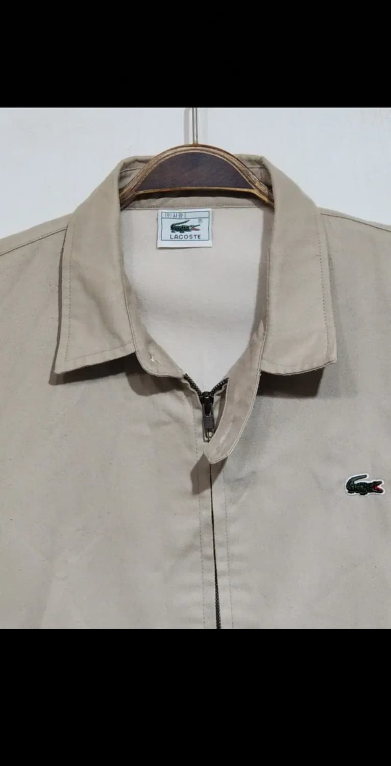 (100) 라코스테 블루종 점퍼 베이지 로고 자켓 캐주얼  상품이미지2